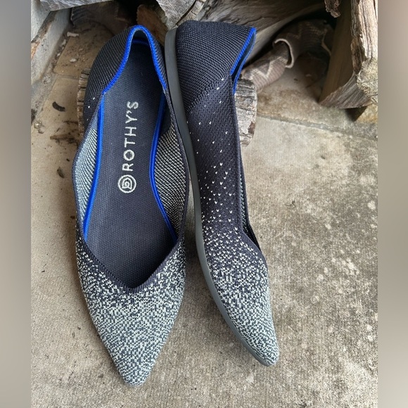 Rothy's The Point Slate Metallic flats Sz-11. C - Picture 1 of 11